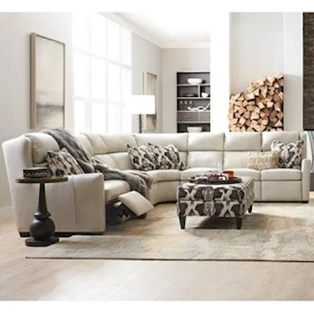 Transitional 3 Piece Sectional Sofa with Power Recline